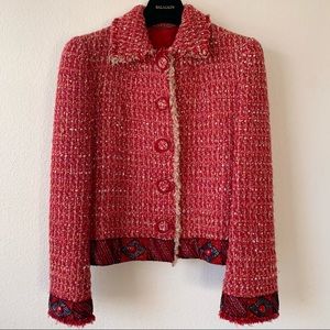 NWOT Blumarine beaded tweed jacket